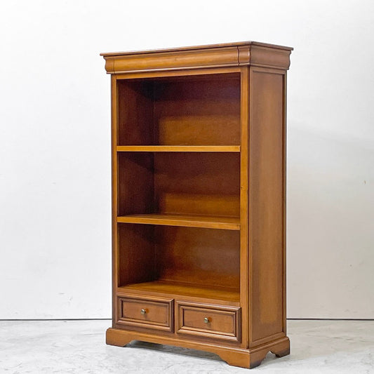 ヨーロピアンクラシカルデザイン  European Classical Design ブックケース 2ドロワー＋シークレットドロワー 本棚 飾り棚 オープンシェルフ ●
