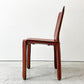 カッシーナ Cassina キャブチェア 412 CAB CHAIR アームレス 最高級本革 赤茶 マリオ・ベリーニ MoMA 永久展示品 イタリアモダン A ●