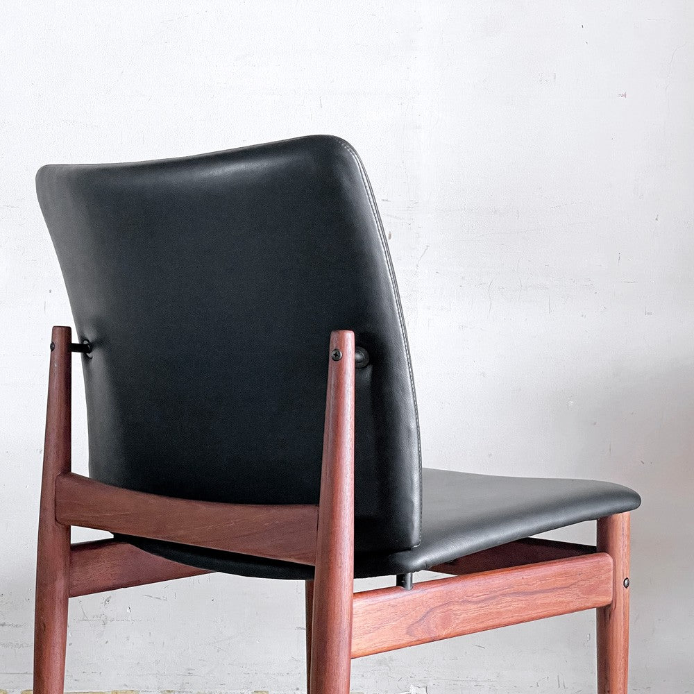 フランス＆サン France&Son 191チェア ダイニングチェア ラウンジチェア チーク材 レザー張り フィンユール Finn Juhl 北欧家具 ビンテージ ■
