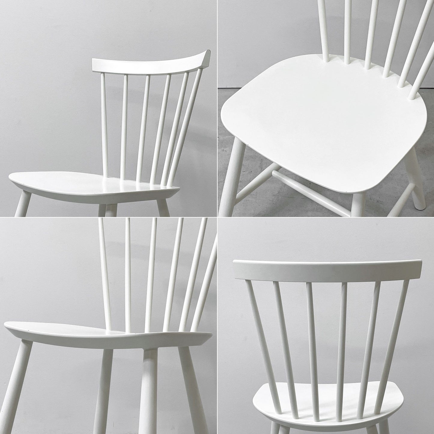 エフディービーモブラー FDB Mobler J46 ダイニングチェア スピンドルバック ウィンザーチェア ビーチ材 ホワイト ポール・M・ボルター Poul M. Volther 北欧 デンマーク 定価￥49,800- ●