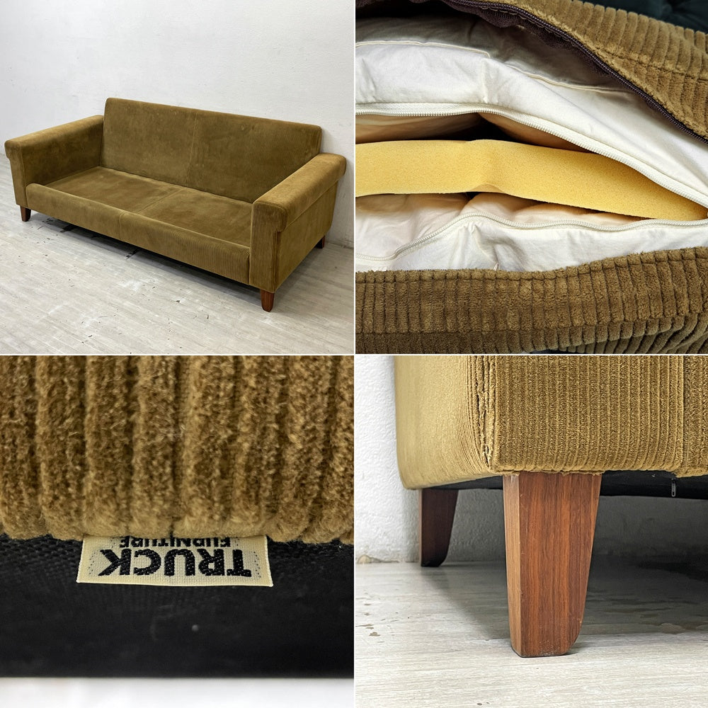 トラックファニチャー TRUCK FURNITURE FKソファ FK SOFA 3P w204cm F-21 コーデュロイ ウォールナット カバーリング ●