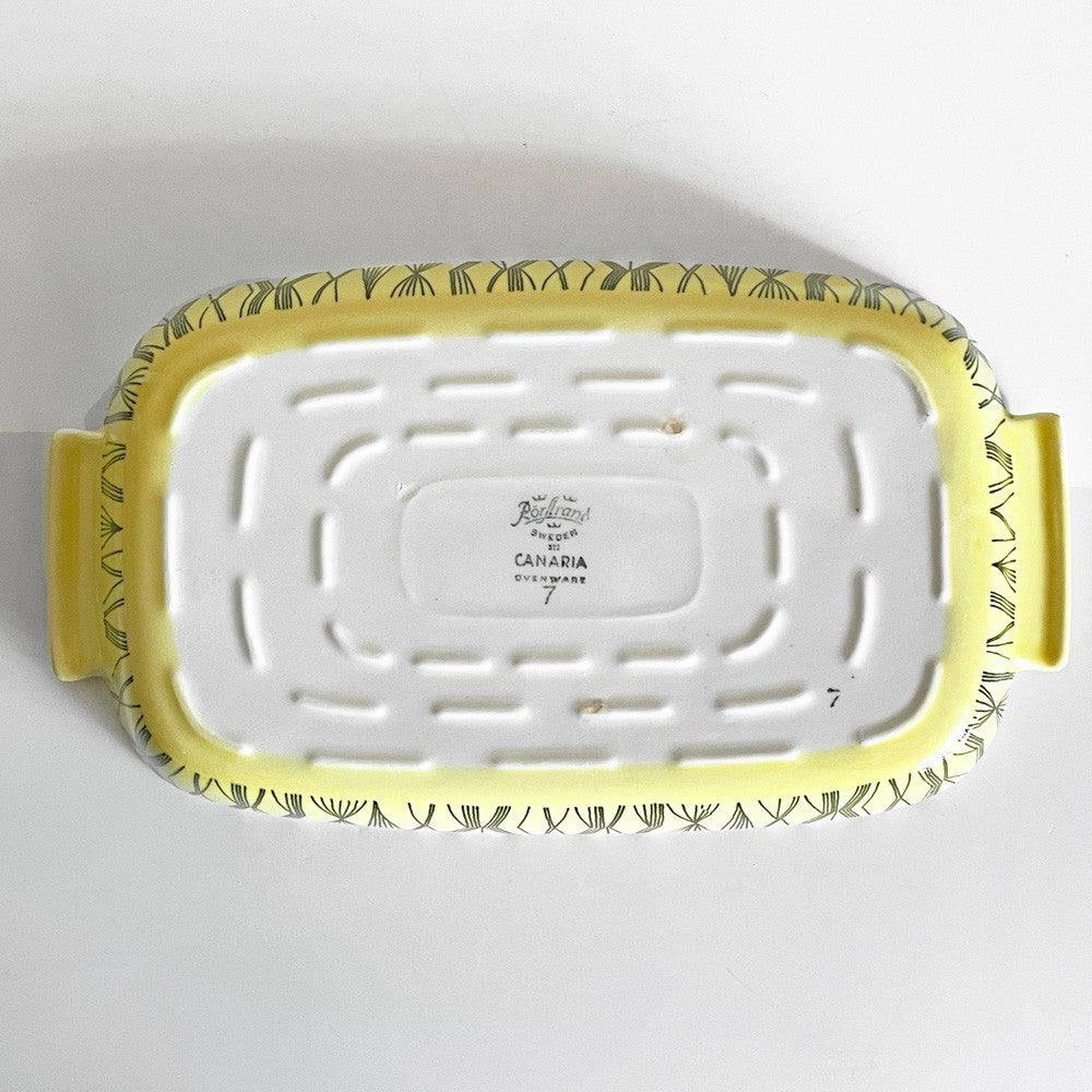 ロールストランド Rorstrand カナリア CANARIA オーブンウェア グラタン皿 イエロー 幾何学ライン模様 スウェーデン ビンテージ ■