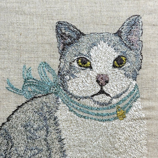 コーラルアンドタスク Coral & Tusk ファンシーキャット Fancy Cat 30×40cm クッション  リネン カバーリング 刺繍 ●