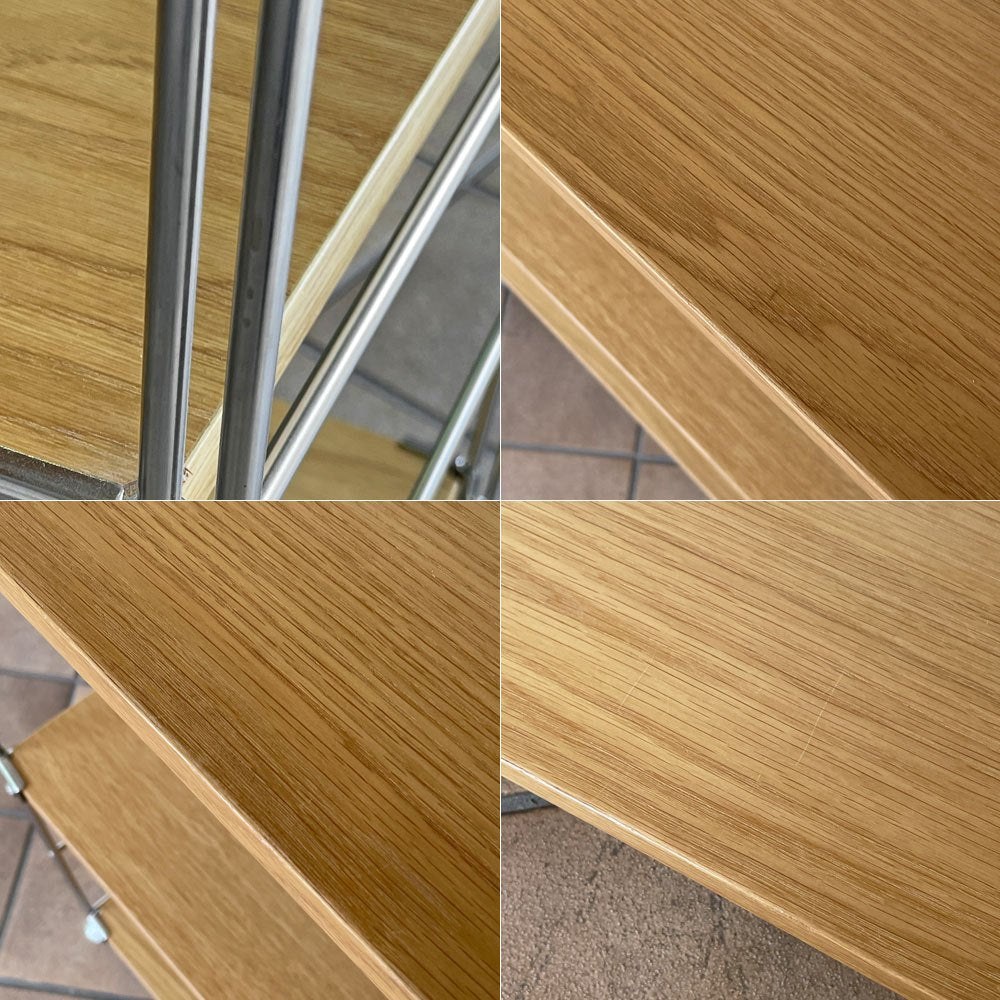 無印良品 MUJI ステンレスユニットシェルフ オーク材 4段 W86xH120cm ナチュラル シンプルデザイン 定価\27,900- ◇