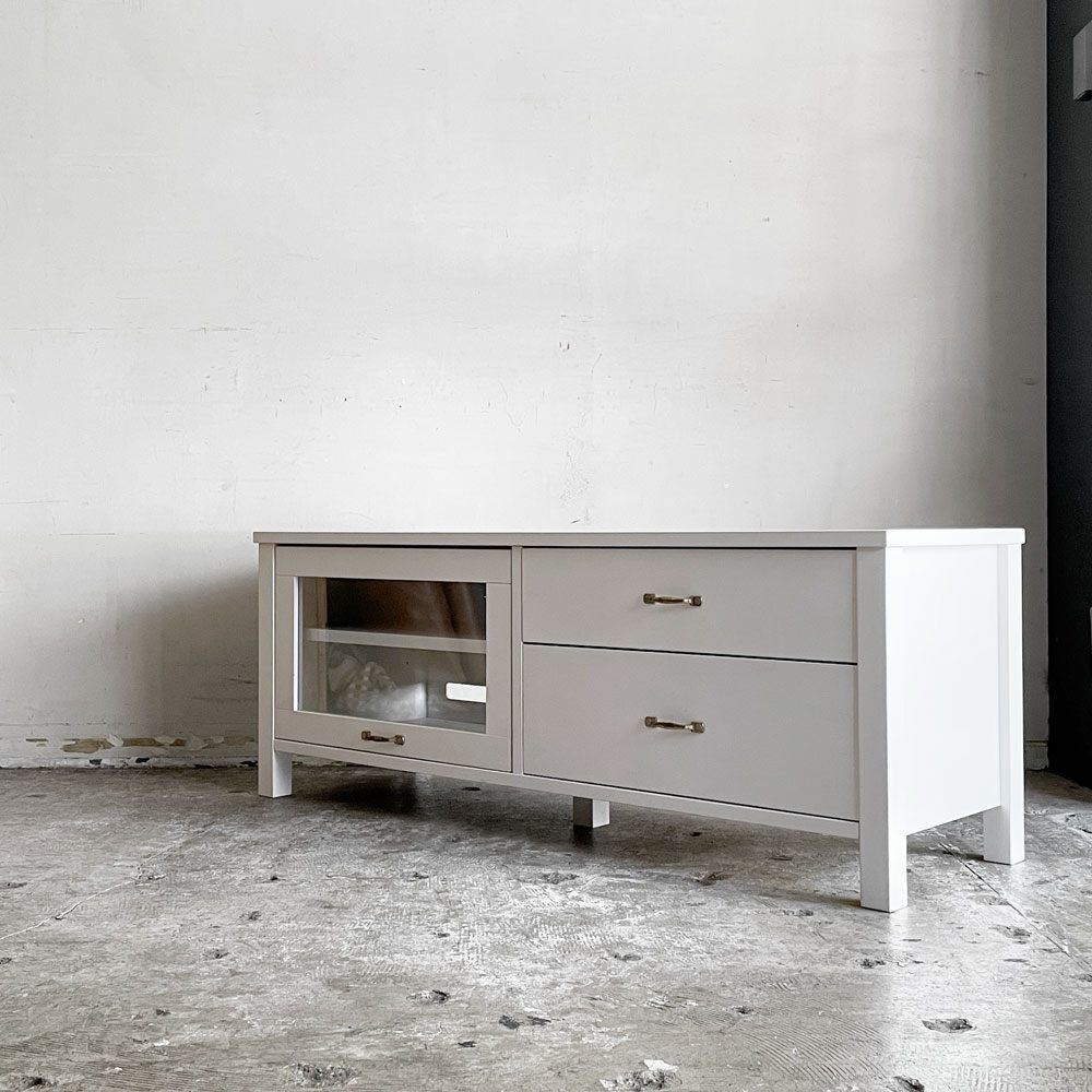 モモナチュラル Momo Natural シエル CIELE AVボード TVボード W120cm パイン材 ホワイト フレンチカントリー ■