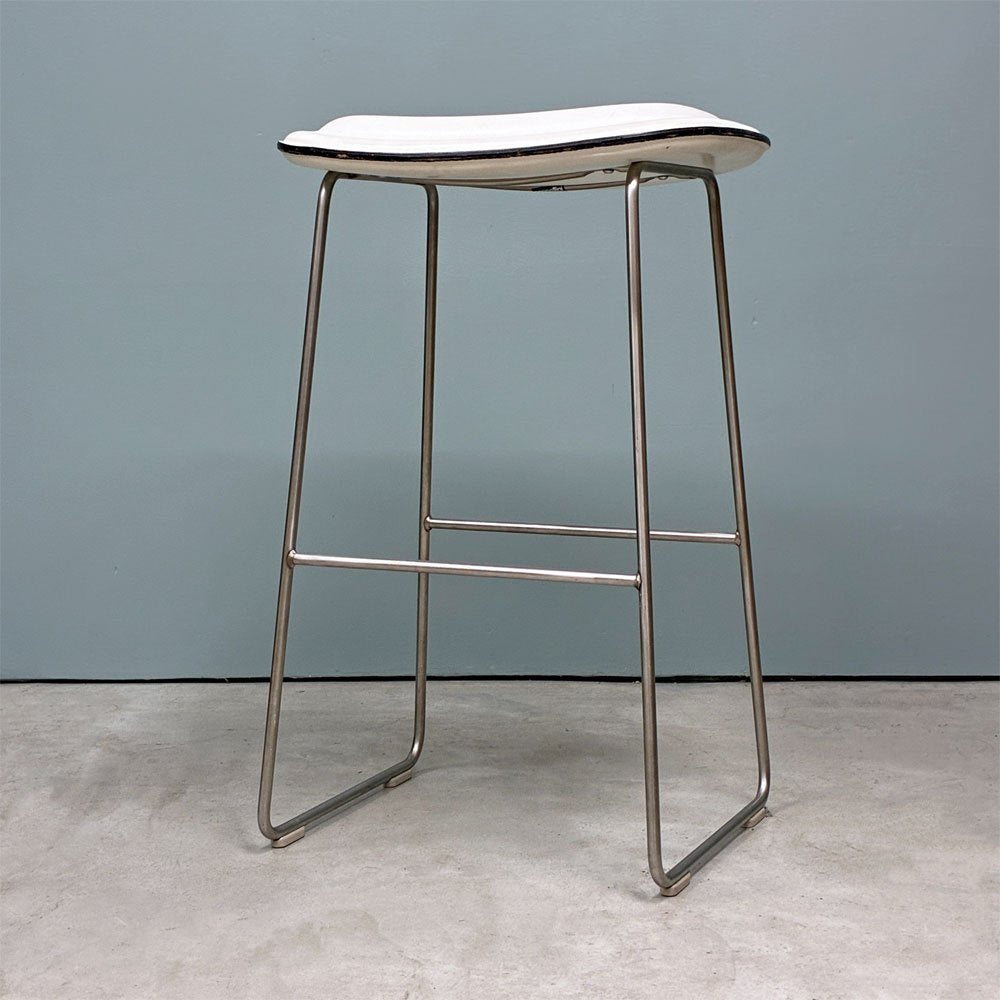 カッペリーニ Cappellini ハイパッドスツール Hi pad Stool ホワイトレザー×ステンレススチール ジャスパー・モリソン Jasper Morrison イタリアモダン ◎