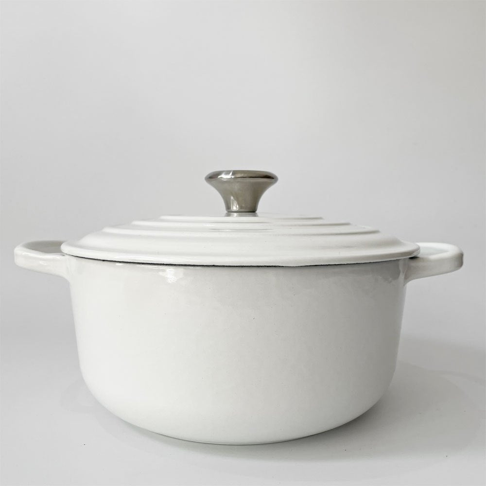 ルクルーゼ LE CREUSET ココットロンド 22cm ホワイト 両手鍋 鋳物 ★