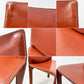 カッシーナ Cassina キャブチェア 412 CAB CHAIR アームレス 最高級本革 赤茶 マリオ・ベリーニ MoMA 永久展示品 イタリアモダン A ●