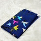 マーブルシュッド marble SUD バードショール BIRD SHAWL マフラー 刺繍 ネイビー 80×180cm 未使用品 参考定価￥17,380- ◎