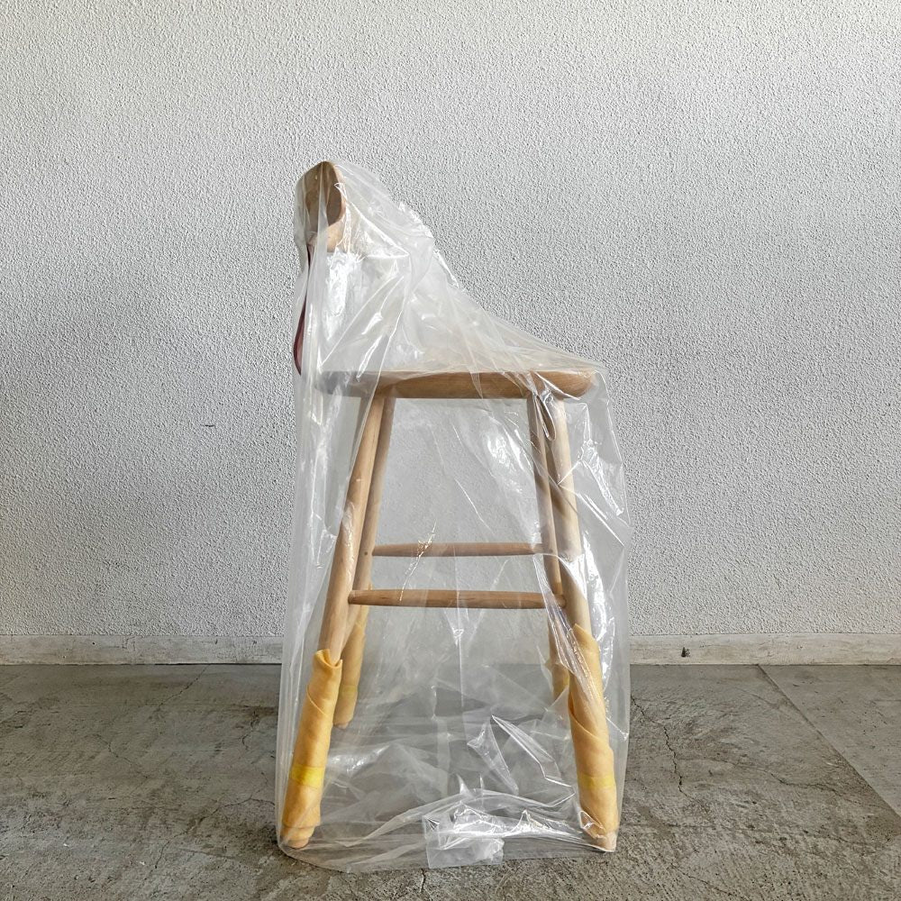 マルニコレクション MARUNI COLLECTION ティーアンドオー T&O T2 バースツール Mid メープル材 レッドスチール 座高64cm ジャスパー・モリソン マルニ木工 定価￥95,700- 未使用保管品 B 〓