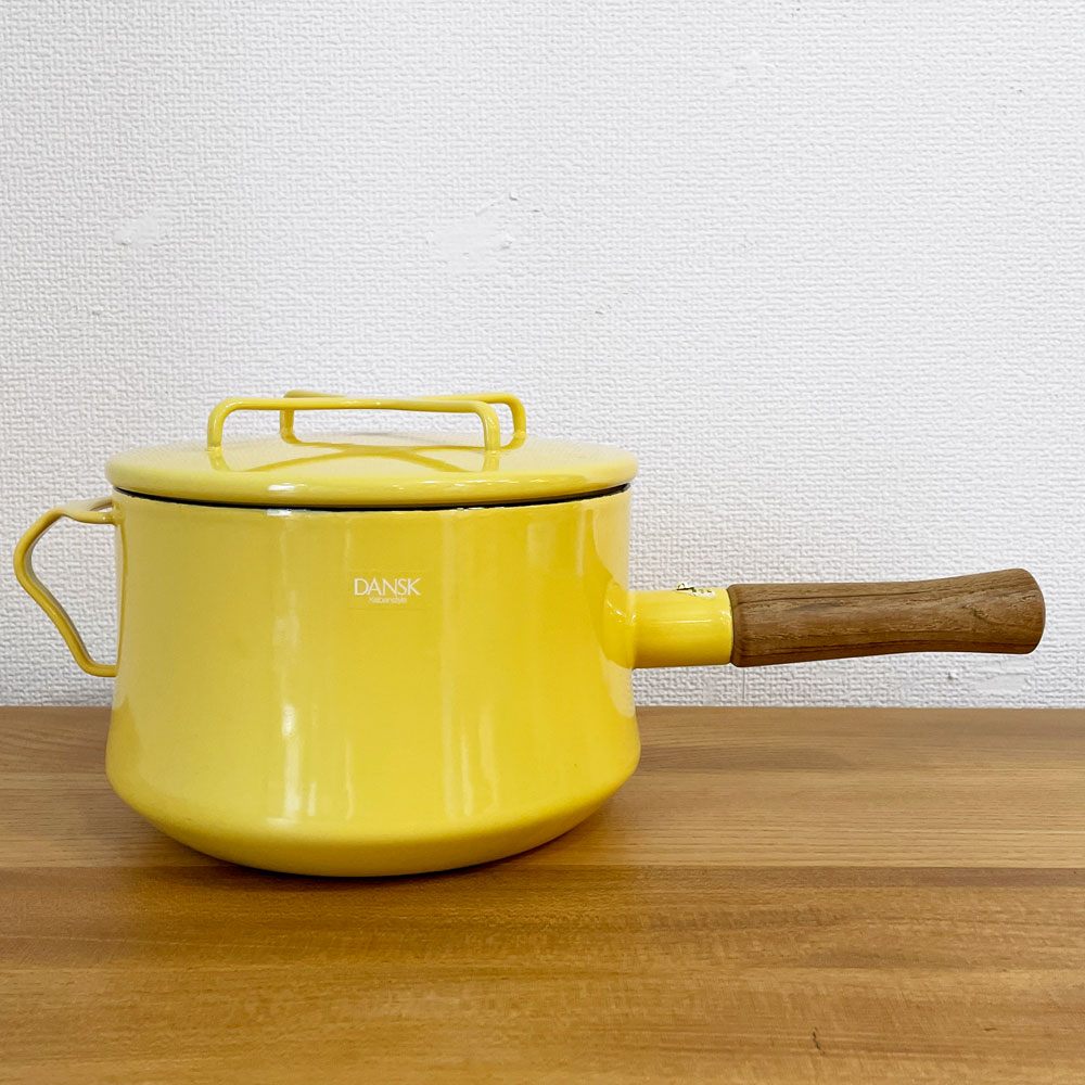 ダンスク DANSK コベンスタイル 片手鍋 ホーロー イェンス・クイストゴー イエロー系 北欧 デンマーク 箱付◎
