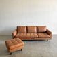 ジャーナルスタンダードファニチャー j.s.F ピーエスエフカウチソファ PSF COUCH SOFA 3人掛けソファ＆オットマン レザー調  W210cm コンセント＆USB充電口付 定価￥165,000- 〓