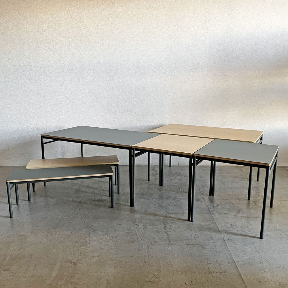 マスターウォール MASTERWAL レ・フォルメ Les Formes ブルエ BLEUET ダイニングテーブル W70cm ウッドトップ スチールレッグ 外箱付 佐々木章行 定価￥143,000- 廃番 未使用品 〓