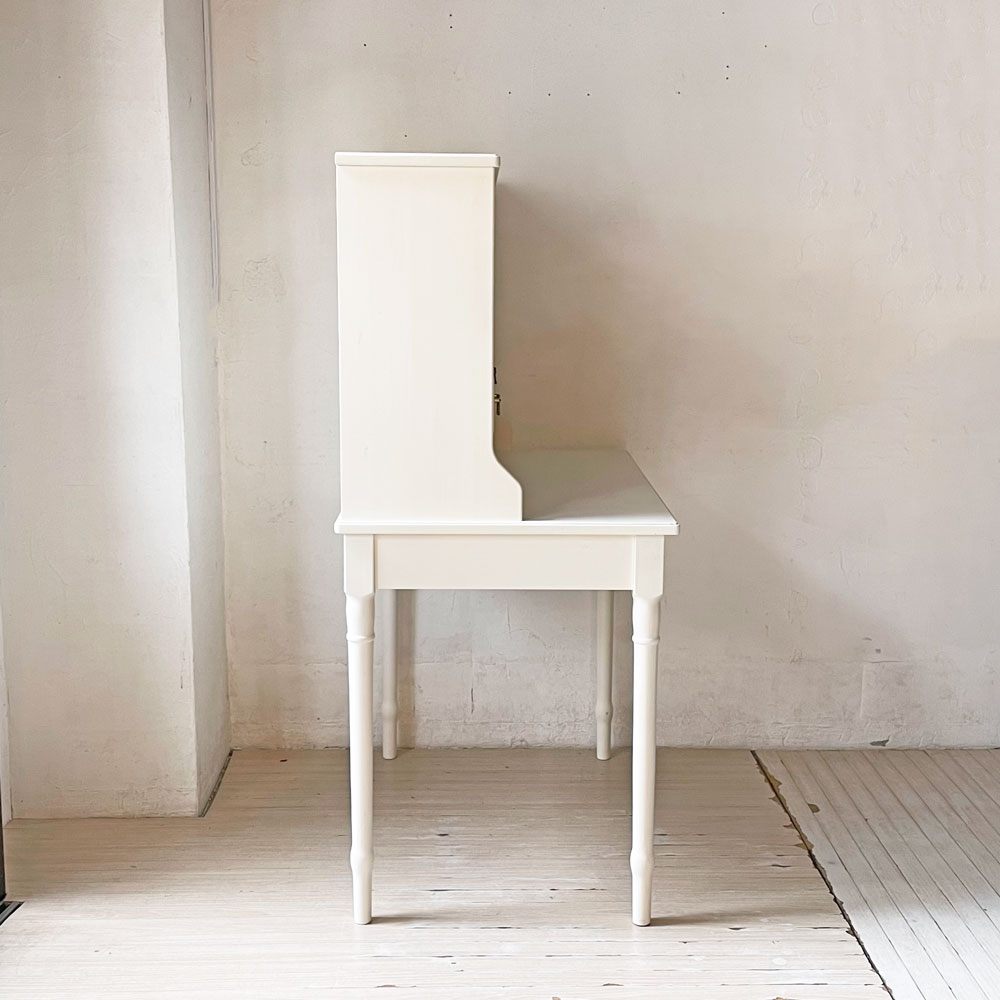 モモナチュラル MOMO Natural エマ EMMA デスク＆アッパーセット Desk&Upper Shelf パイン無垢材 ホワイトペイント 廃盤 参考11万円 ★