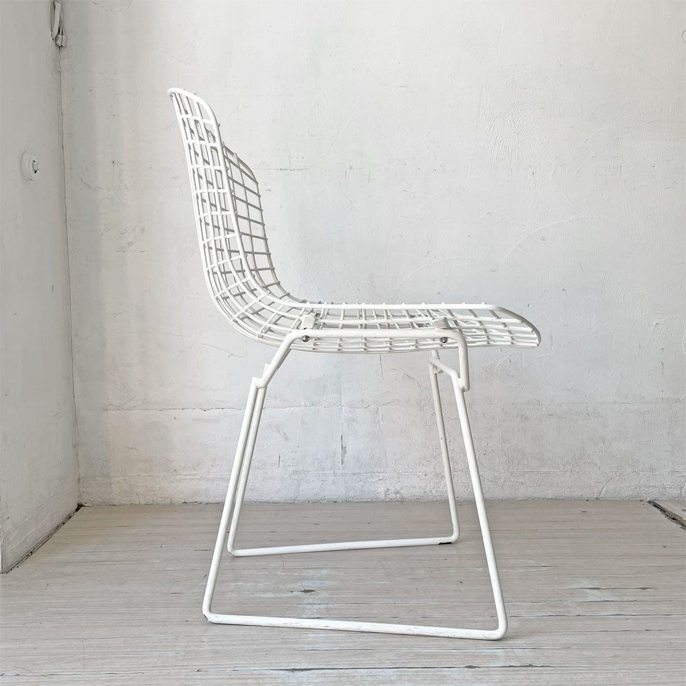 ノル Knoll 420 サイドチェア ワイヤーチェア ホワイト ハリー・ベルトイア Harry Bertoia ミッドセンチュリー 名作椅子 ★