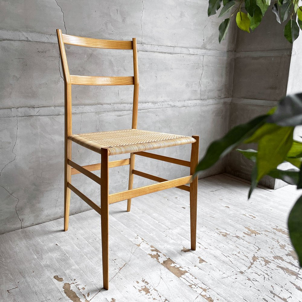 カッシーナ Cassina 699 スーパーレジェーラ SUPERLEGGERA ダイニングチェア アッシュ材 ナチュラル ラタン 籐張り ジオ・ポンティ ♪