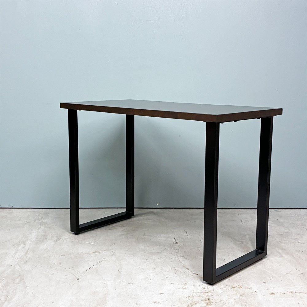 かなでもの KANADEMONO ザ・テーブル THE TABLE Black Steel Rectangle コンパクトデスク W100cm ラバーウッド スクエア脚 配線スリット付き ◎
