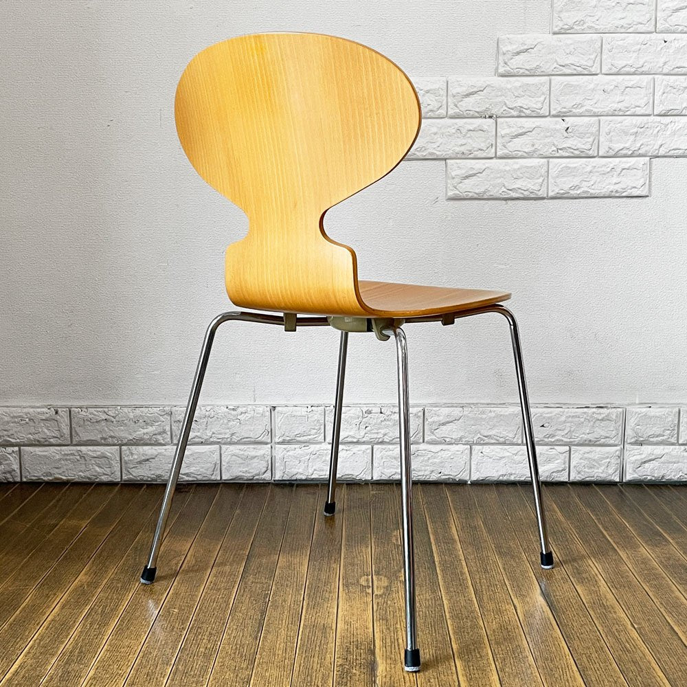 フリッツハンセン Fritz Hansen 3101 アリンコチェア アントチェア 4本脚 ナチュラルビーチ ラッカー仕上げ フェルトグライズ アルネ・ヤコブセン D ◎