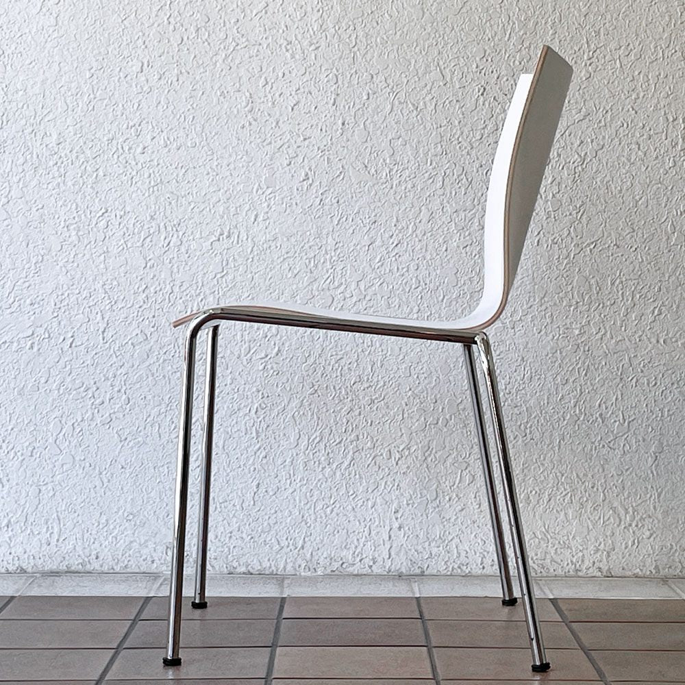 エンゲルブレヒト Engelbrechts チャリック CHAIRIK 101 ダイニングチェア スタッキング 4本脚 ホワイト 未使用品 定価63,800円 A ◇