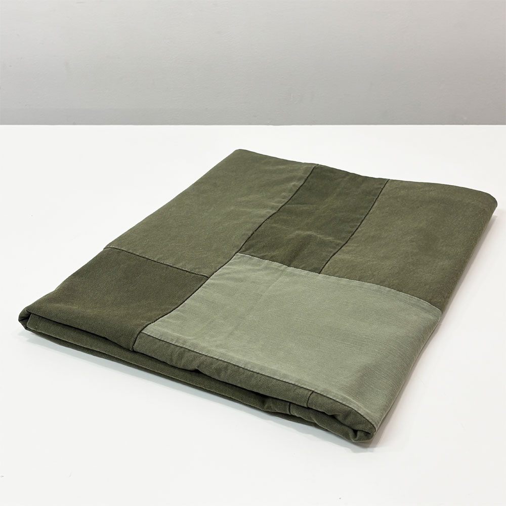 バッシュ BasShu KHAKI パッチワーク マルチクロス ファブリック 約140×190cm ミリタリーデザイン ●