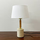 アートワークスタジオ ART WORK STUDIO モノリステーブルランプ Monolith-table lamp AW-0600 ホワイト 大理石ベース オーク無垢材 真鍮 ファブリック モダンデザイン 箱付き 美品 A ●