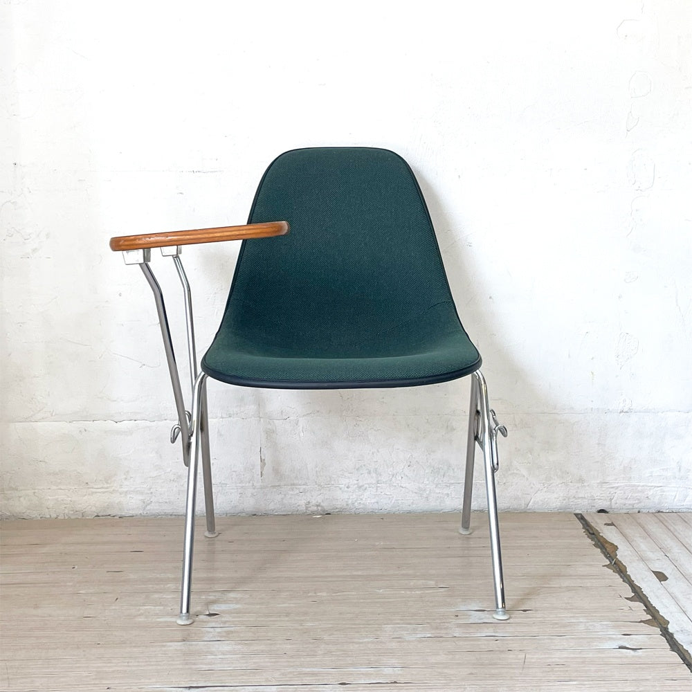 ハーマンミラー Herman Miller サイドシェルチェア セカンド 2nd ビンテージ アプホルスター スクールベース スタッキングベース 肘掛けテーブル付 イームズ ミッドセンチュリー H ★