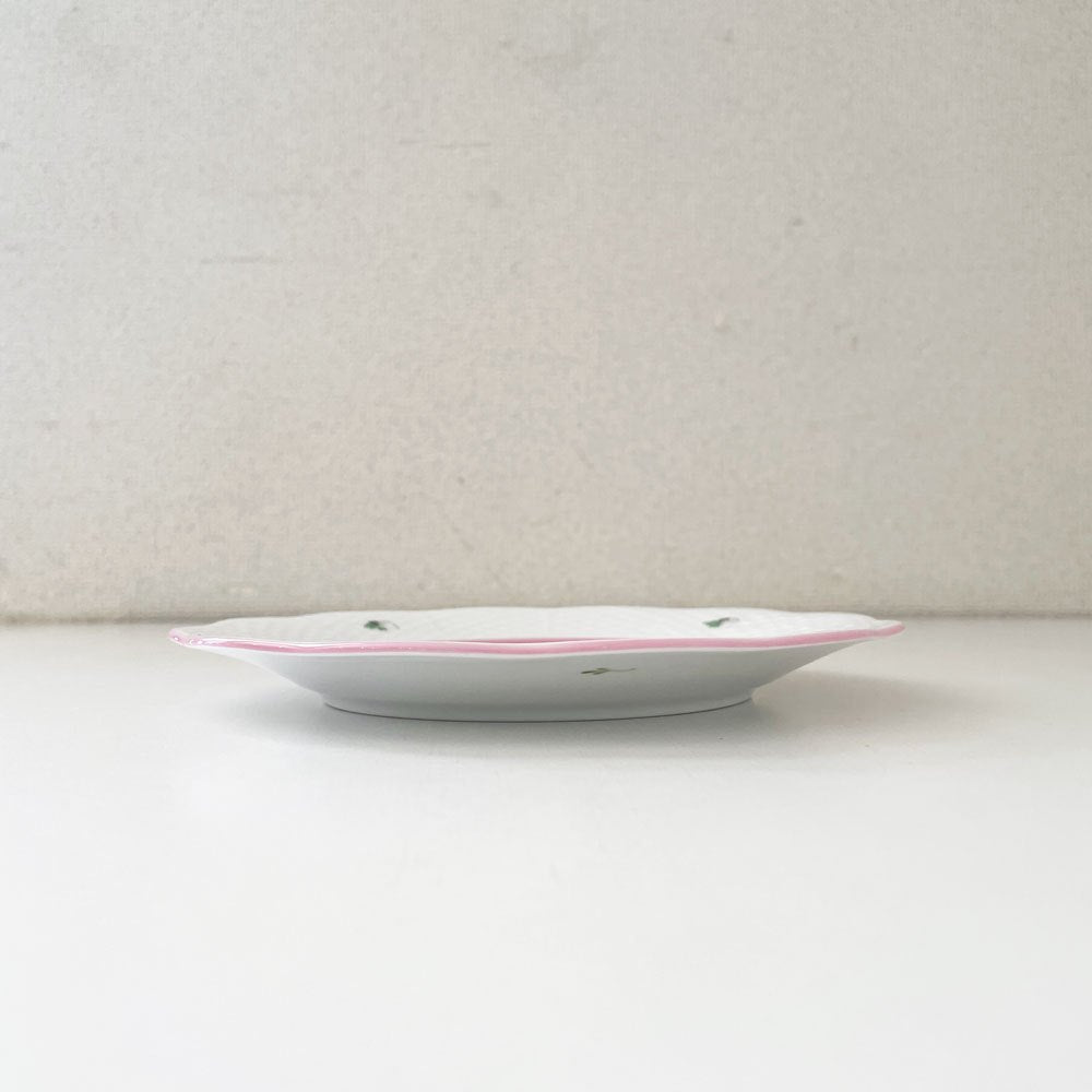 ヘレンド HEREND ウィーンの薔薇 デザートプレート 19cm ピンク 陶器 ハンガリー 定価￥26,400- B ◎