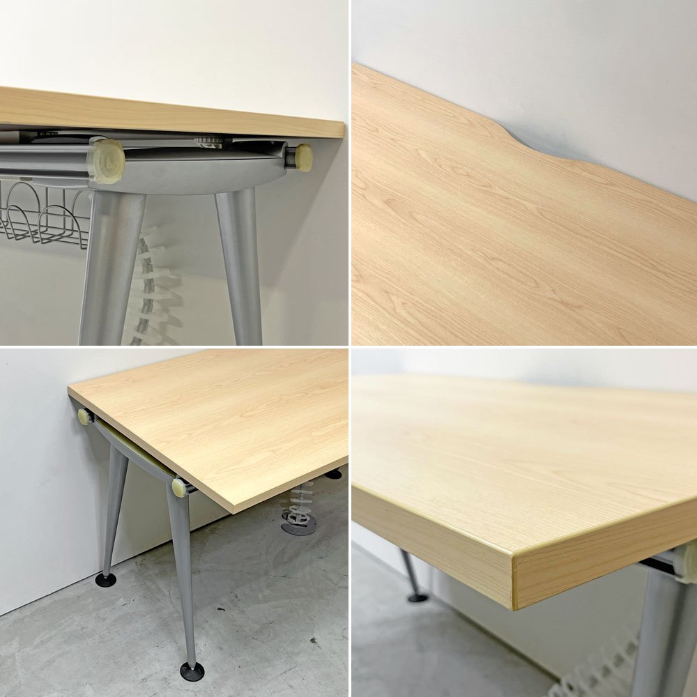 ハーマンミラー Herman Miller アバック エンバイロメンツ ABAK ミーティングテーブル デスク W140cm ナチュラルカラー ケーブルスパイン付き ティム・ウォレス ●