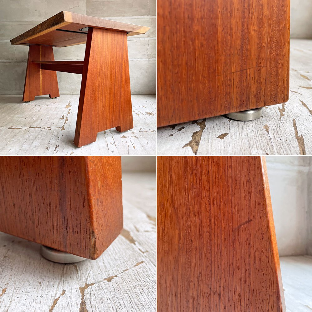 クラフトファニチャー Craft furniture ダイニングテーブル ウォールナット無垢材 耳付き 天然木 アジャスター付き W130cm ♪