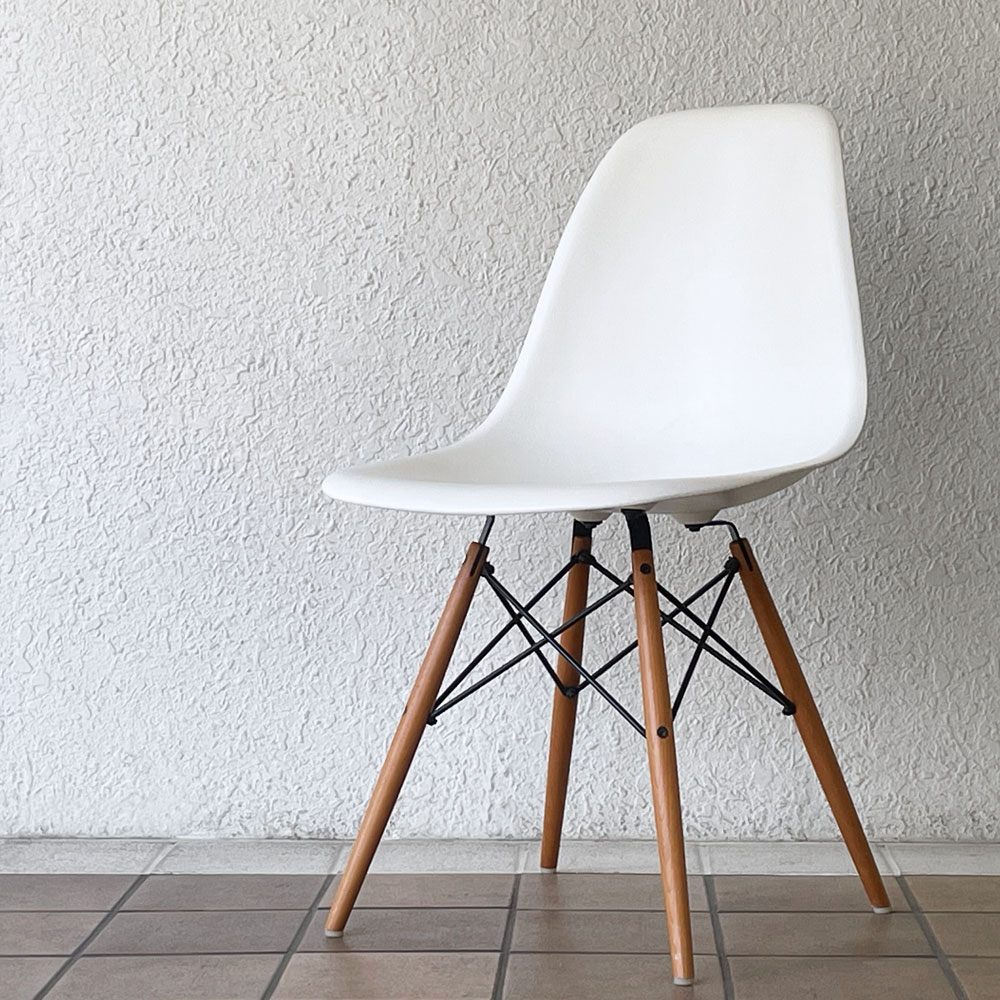 ヴィトラ vitra サイドシェルチェア ポリプロピレン製 ホワイト ドゥエルレッグ DSW C&R イームズ ミッドセンチュリー ◇