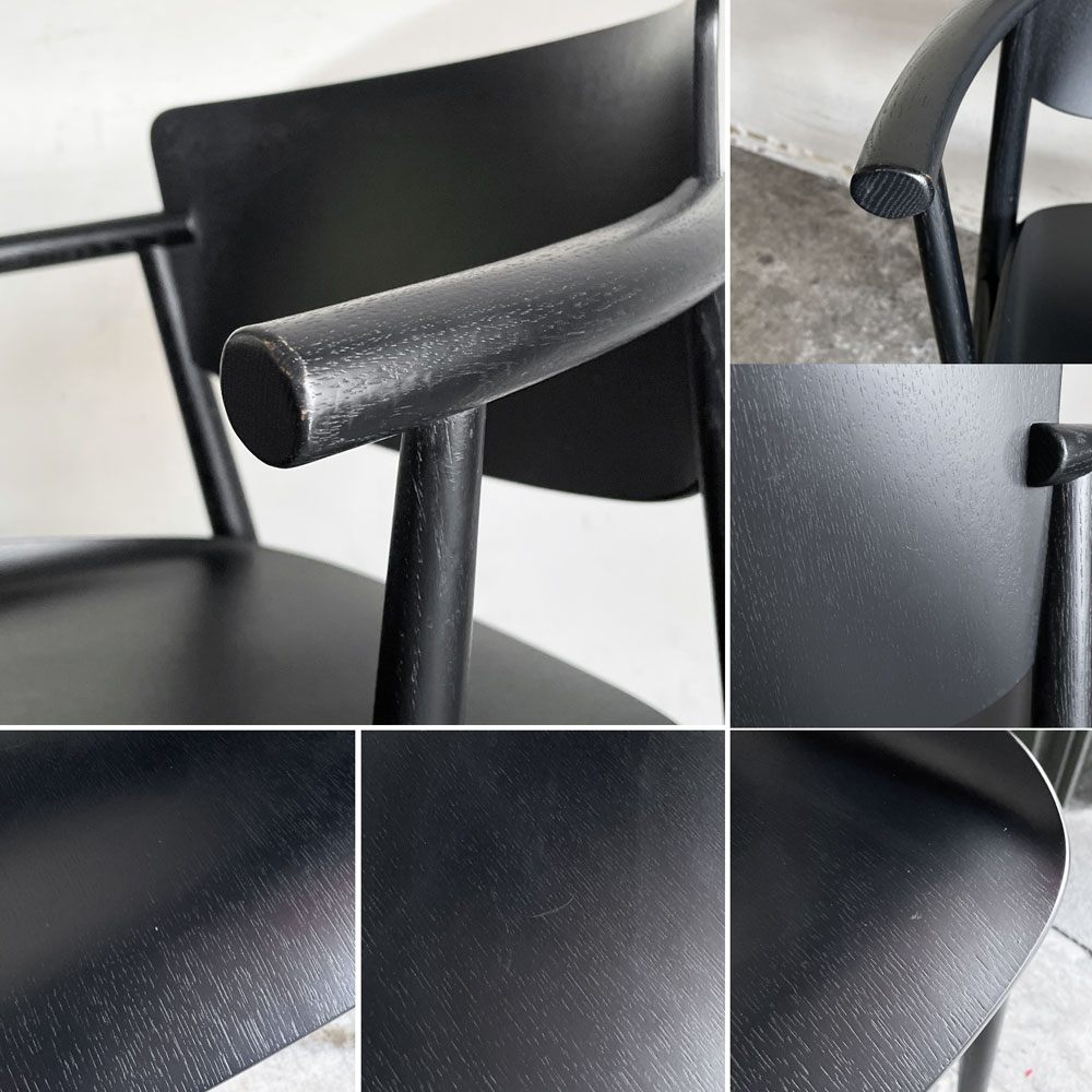 フリッツハンセン Fritz Hansen エヌゼロワン N01 ダイニングチェア アームチェア ブラック オーク無垢材 佐藤オオキ nendo 参考定価￥139,480- ■