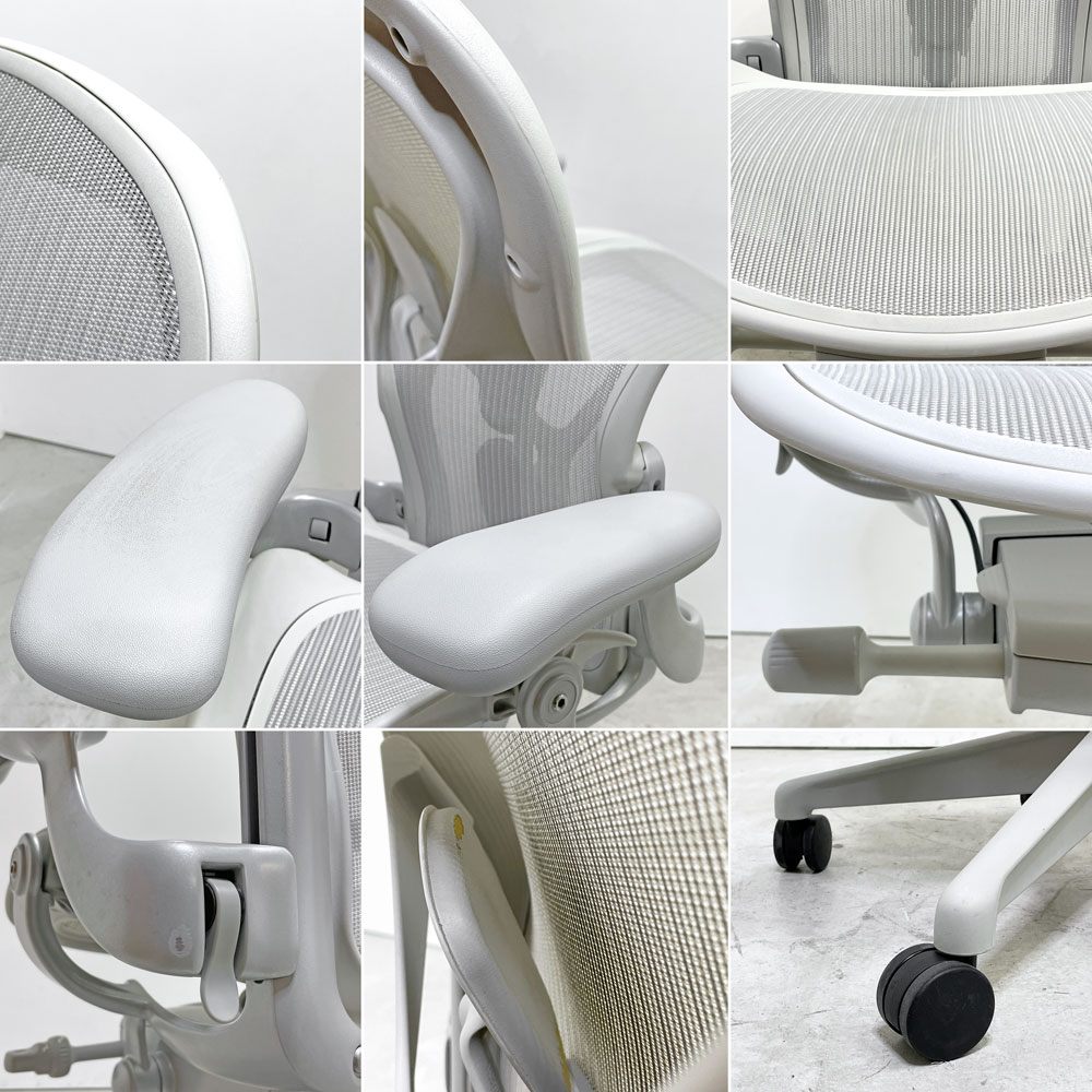 ハーマンミラー Herman Miller アーロンチェア リマスタード フル装備 Bサイズ ミネラル ポスチャーフィットSL デスクチェア オフィスチェア ビル・スタンフ ＆ ドン・チャドウィック ●