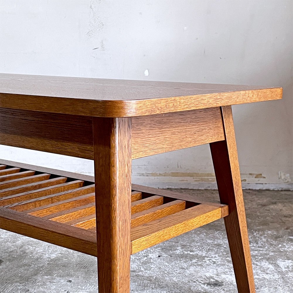 パシフィックファニチャーサービス PACIFIC FURNITURE SERVICE ローテーブル DH TEA TABLE WITH SHELF Lサイズ ダークブラウン ナラ材 P.F.S ■