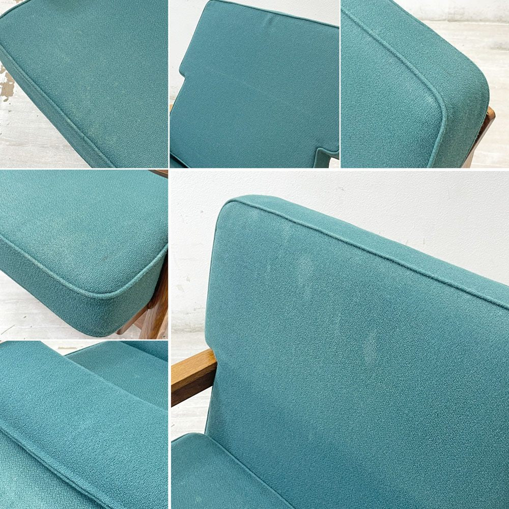 スタンダードトレード STANDARD TRADE Wood Frame Sofa SFA-03C-1p 一人掛けソファ ブルーグリーン ファブリック オーク無垢材 定価：¥240,000- ●