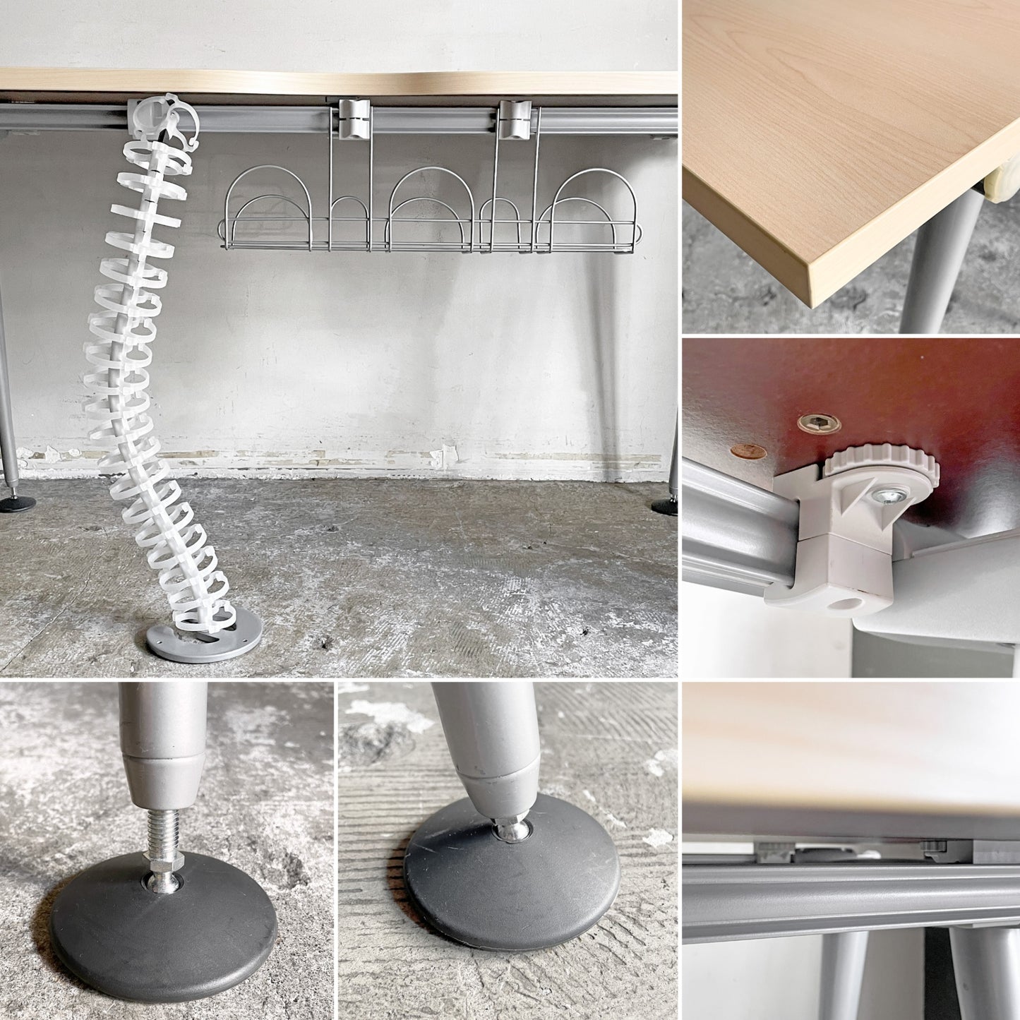ハーマンミラー Herman Miller アバック エンバイロメンツ ABAK ミーティングテーブル デスク W140cm ナチュラルカラー ケーブルスパイン付き ティム・ウォレス ■