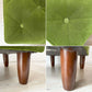 カリモク60 オットマン スツール モケットグリーン Kチェア ロビーチェア ミッドセンチュリー レトロモダン 定価￥34,980- ★
