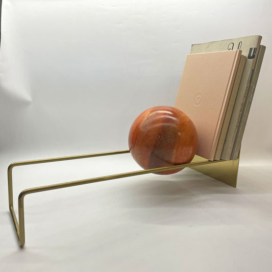 HERE by DETAIL スロープ ブックエンド Slope Bookend レコードスタンド マンゴーウッド ゴールドフレーム 天然木 インテリア ★