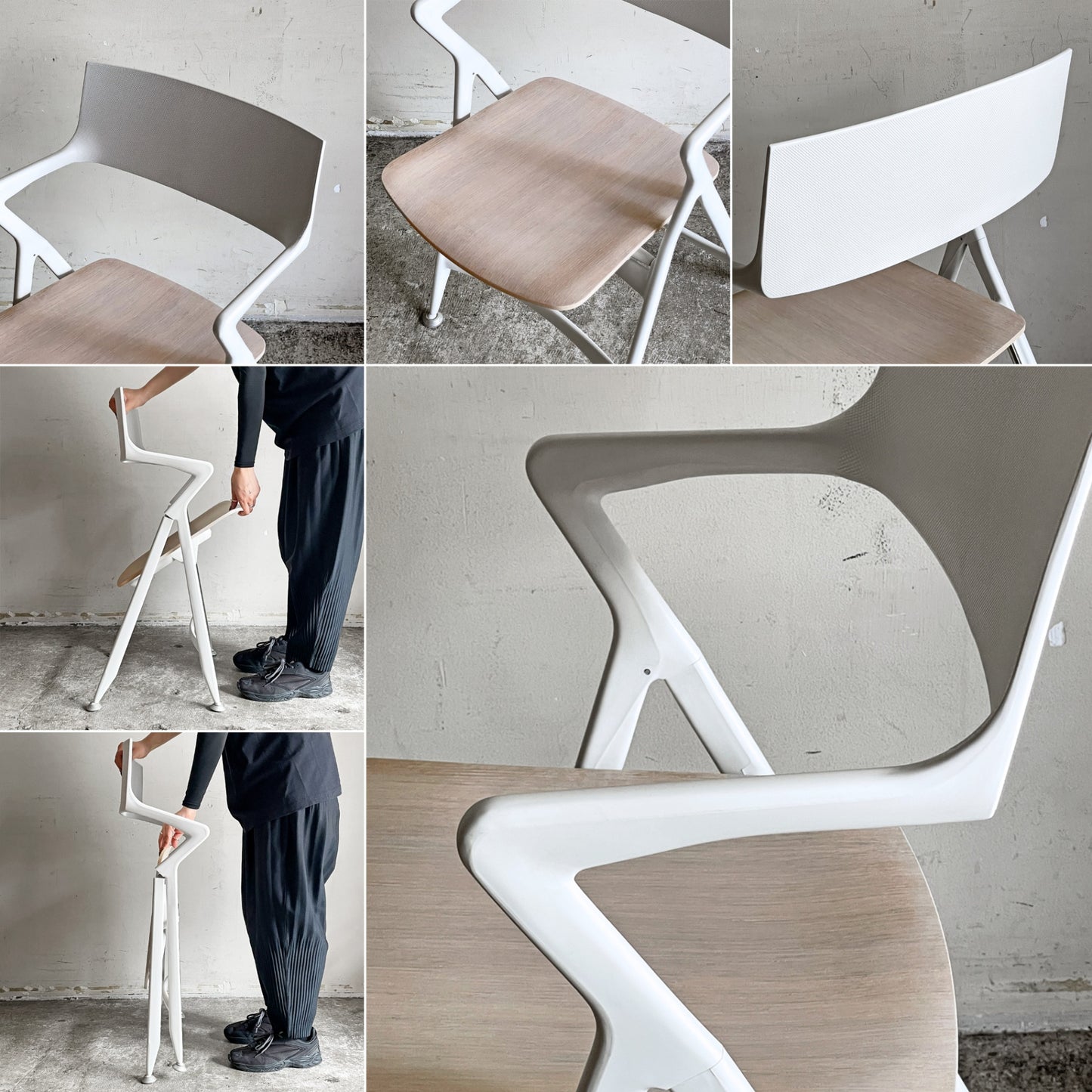 カルテル kartell ドリーチェア Dolly Chair プライウッドシート ホワイトウォッシュ 折りたたみ アントニオ・チッテリオ イタリア 希少廃番 ■