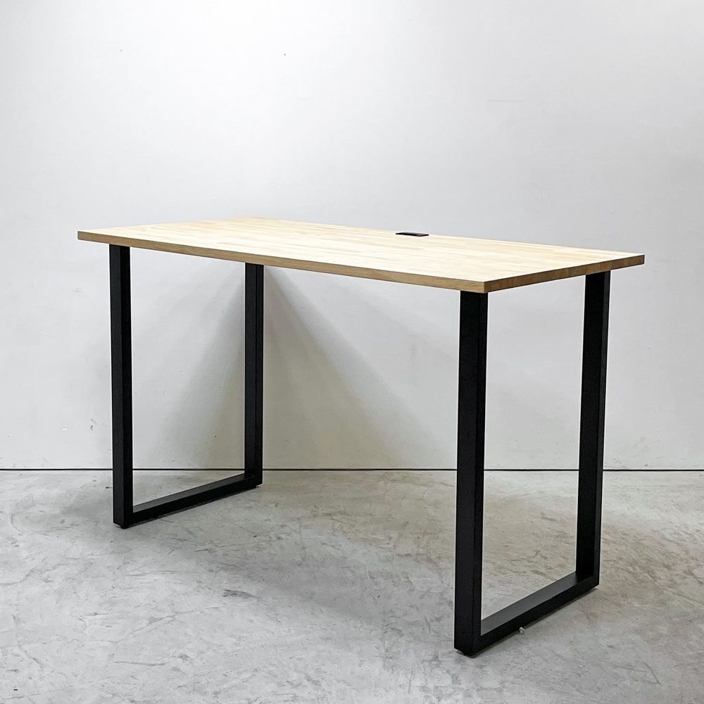 かなでもの KANADEMONO ザ・テーブル THE TABLE スタンディングデスク 160×80cm ラバーウッド天板 スクエアレッグ 配線孔キャップ付き 合計定価 ￥70,500- ●
