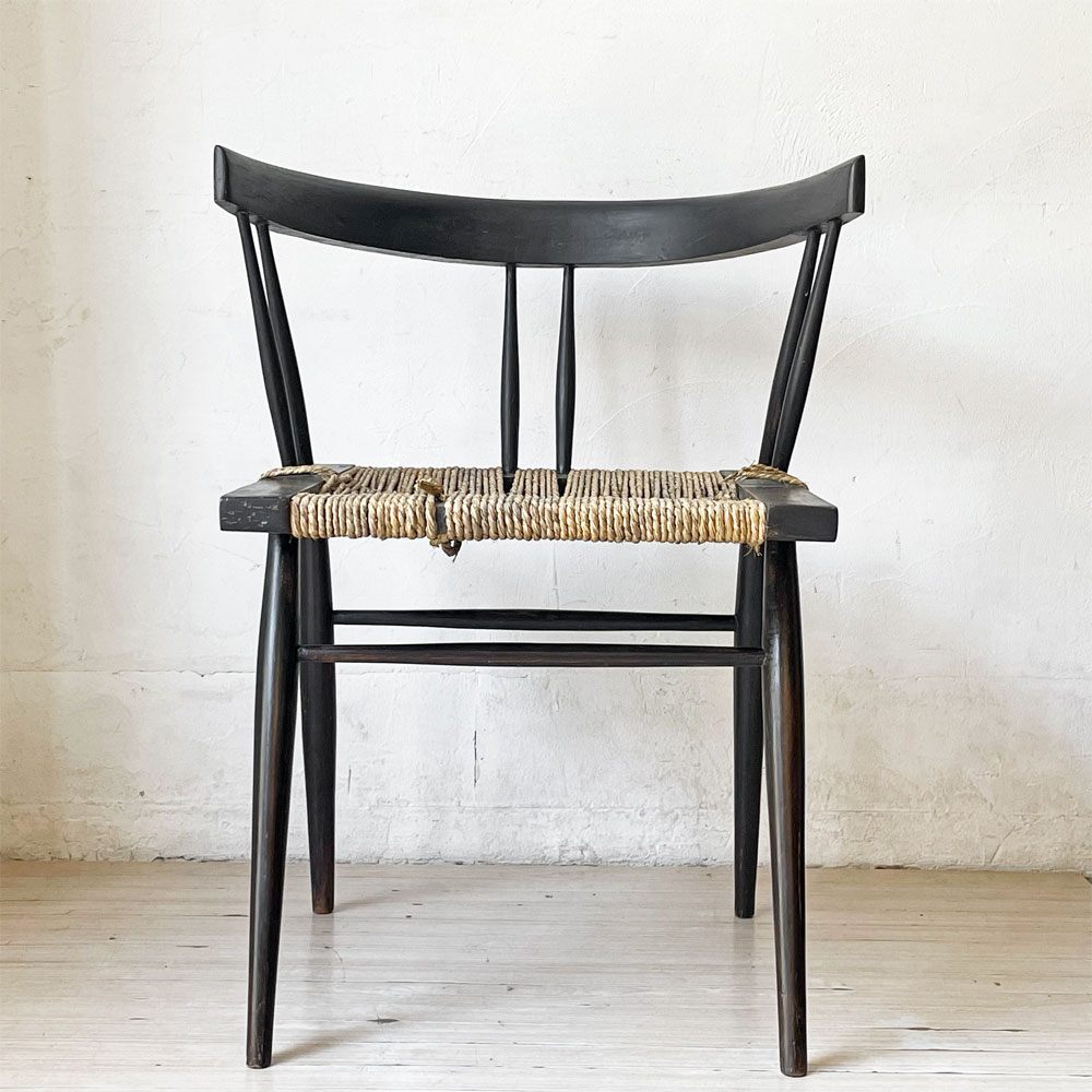 ジョージ・ナカシマ George Nakashima グラスシートチェア GRASS SEATED CHAIR ローズウッド材（シッソ）インド NID 60`s ビンテージ ★