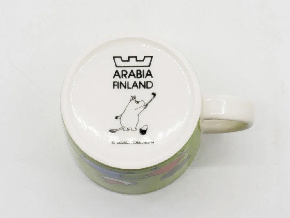 アラビア ARABIA ムーミン Moomin マグカップ トフスランとビフスラン ライトグリーン 廃番 フィンランド 北欧食器 B ●