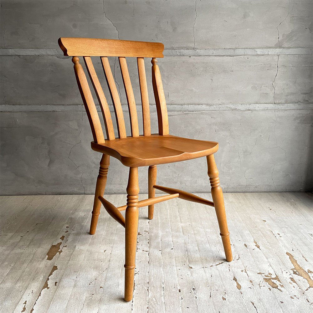 ペニーワイズ THE PENNY WISE スラットバックチェア ダイニングチェア ブナ無垢材 ナチュラル 英国カントリースタイル 定価￥49,500- B ♪