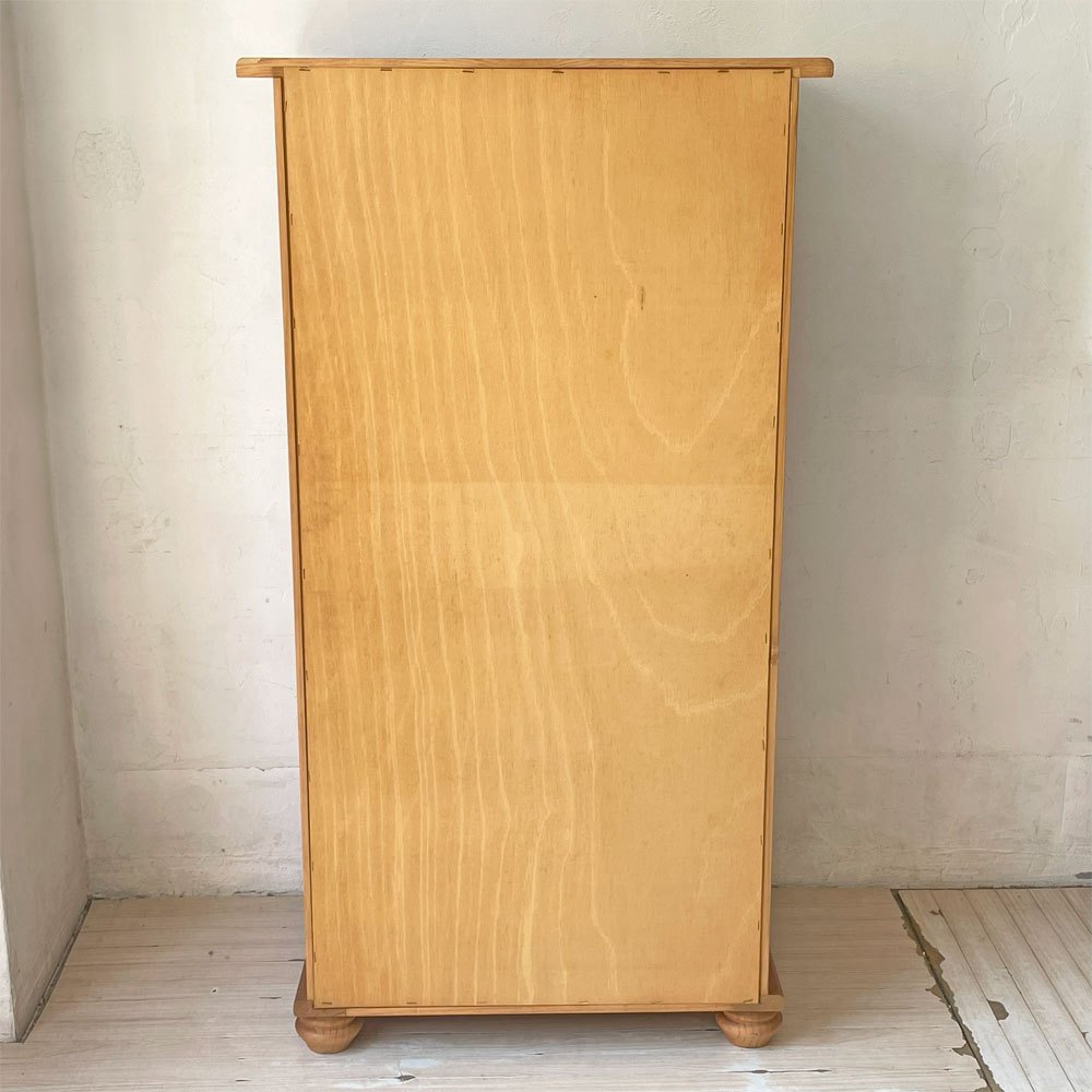カントリースタイル パイン材 7段 ハイチェスト 7dr Pine Chest アンティーク調 収納家具 ロクロ脚  ★