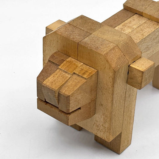 山中組木工房 Yamanaka Kumiki 動物シリーズ ライオン 三代目 山中広吉 箱根伝統工芸 組木細工 ●