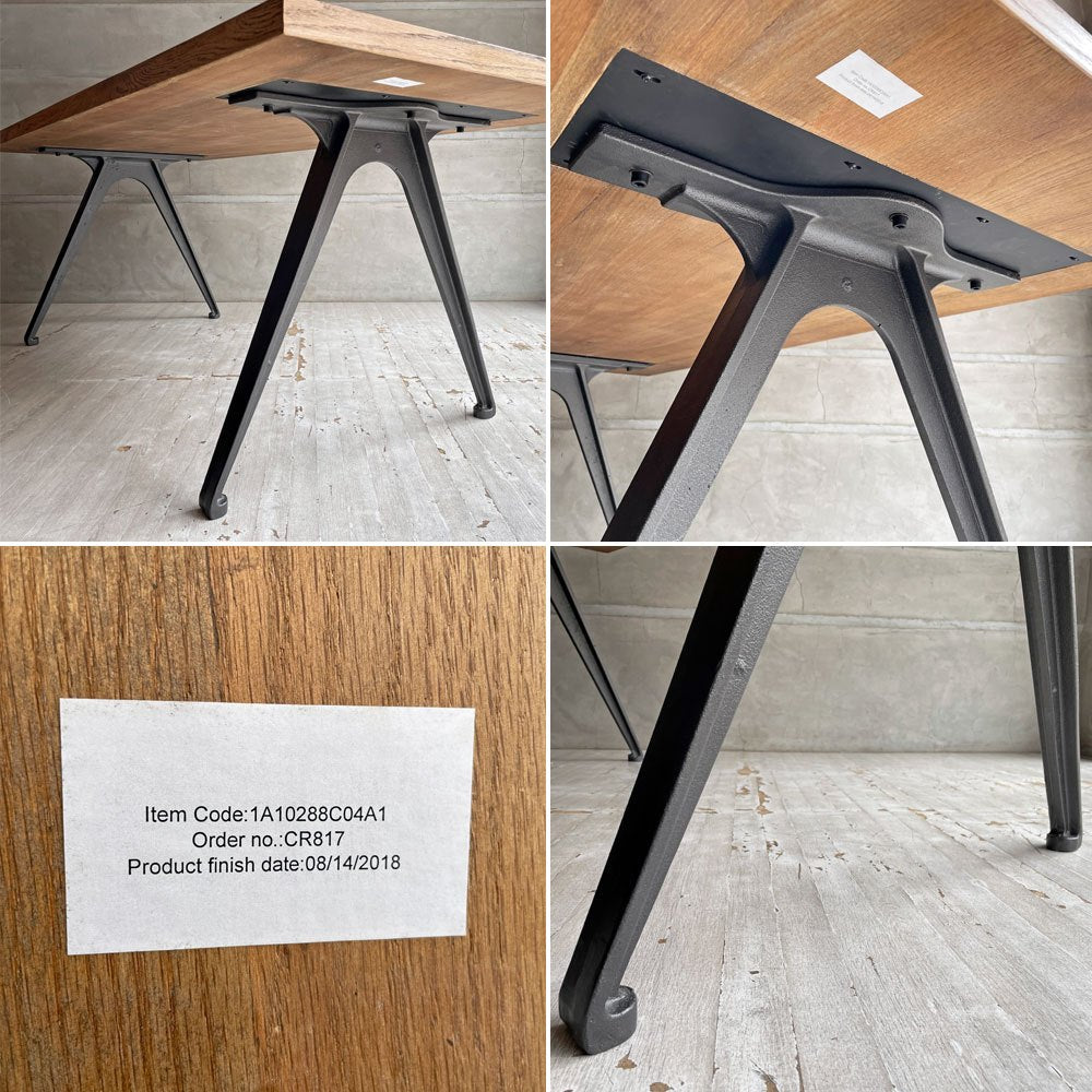 クラッシュゲート CRASH GATE ノットアンティークス Knot antiques ヨーク YORK ダイニングテーブル オーク無垢集成材 鋳鉄脚 廃番 ♪