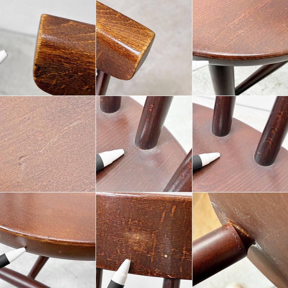 秋田木工 Akimoku ハンナチェア Hanna Chair スピンドルチェア ダイニングチェア ブラウン系 和モダン ジャパンビンテージ ●