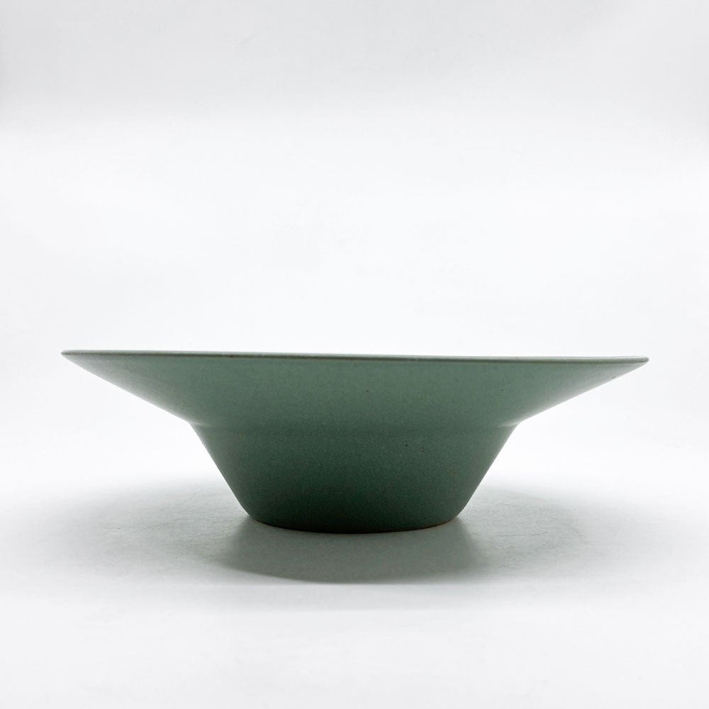 ミナペルホネン mina perhonen タンバリン グリーン 深皿 陶器 ハンドメイド ●