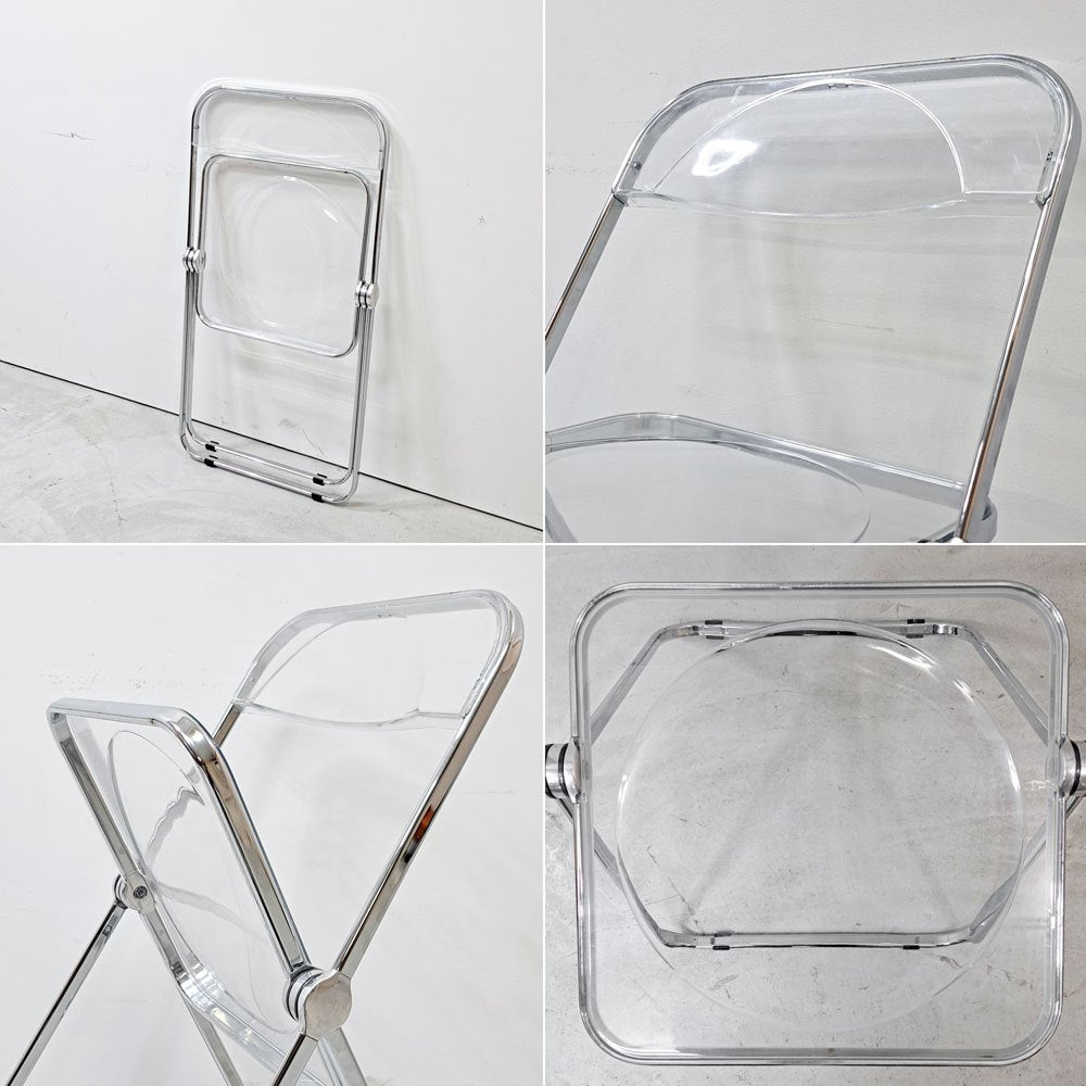 アノニマカステッリ ANONIMA CASTELLI プリアチェア PLIA チェア クリア クロームフレーム ジャンカルロ・ピレッティ イタリア ●