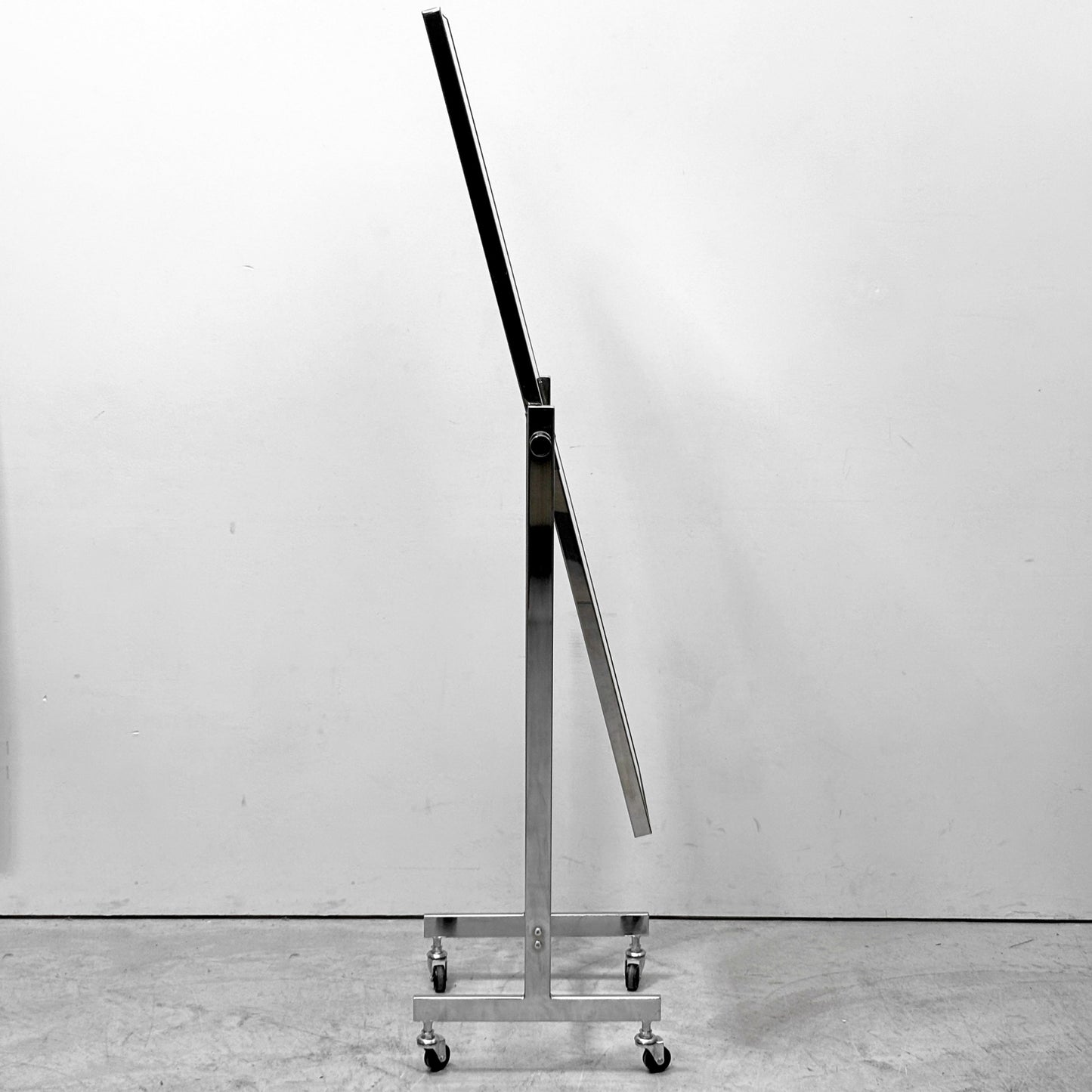 ステンレス スタンドミラー キャスター付 鏡 店舗什器 全身鏡 H152cm  ●