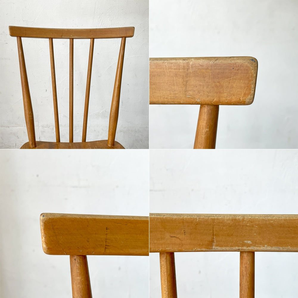 アーコール Ercol スティックバックチェア スピンドルチェア エルム材 60's UKビンテージ Vintage 英国家具 ブルーラベル ★